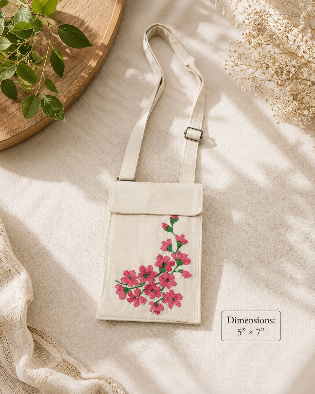 Hand Embroidered Phone Bag