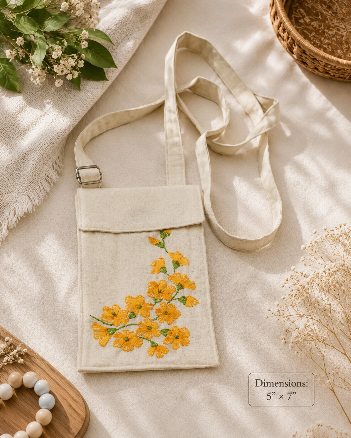 Hand Embroidered Phone Bag