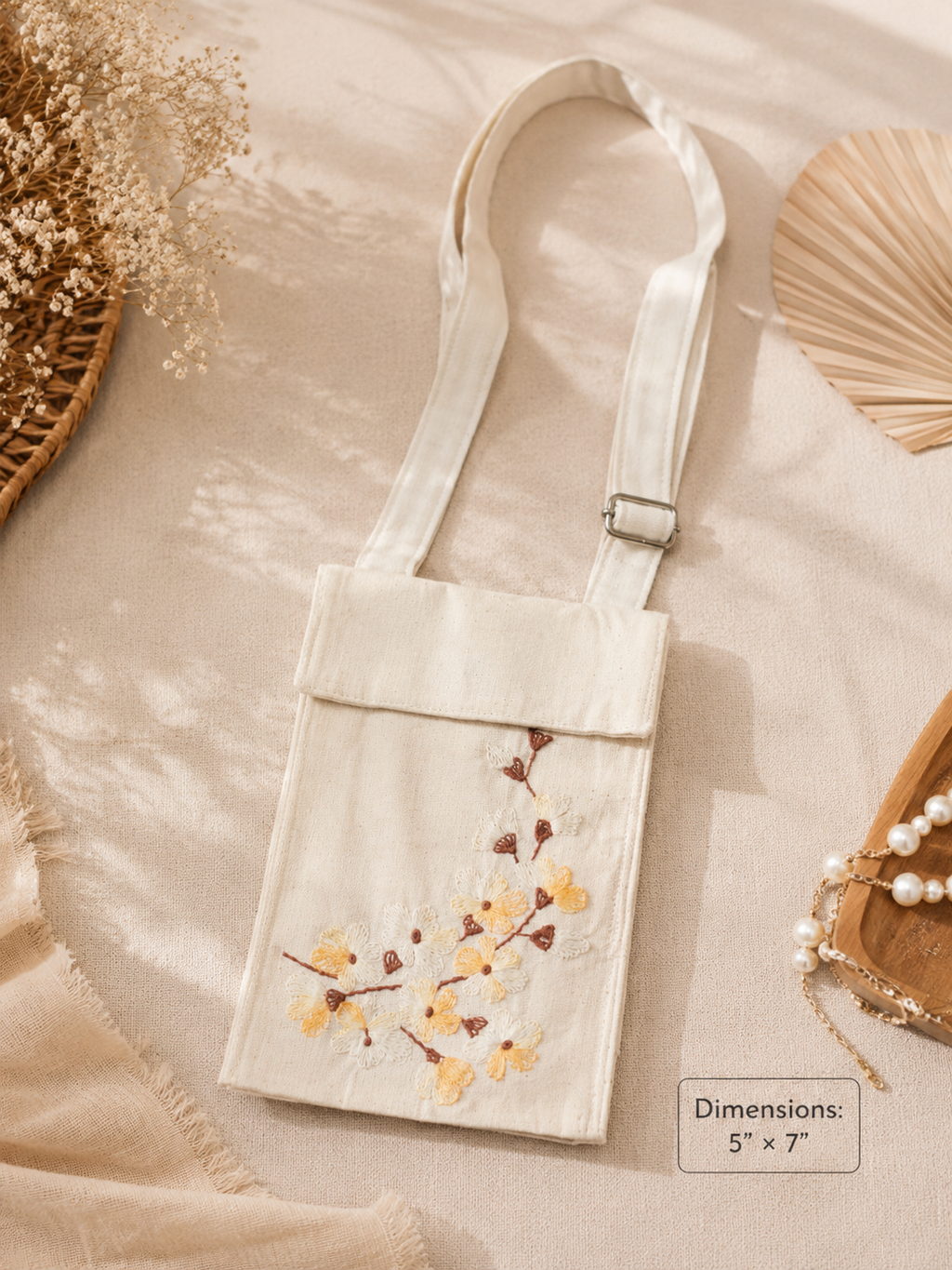 Hand Embroidered Phone Bag