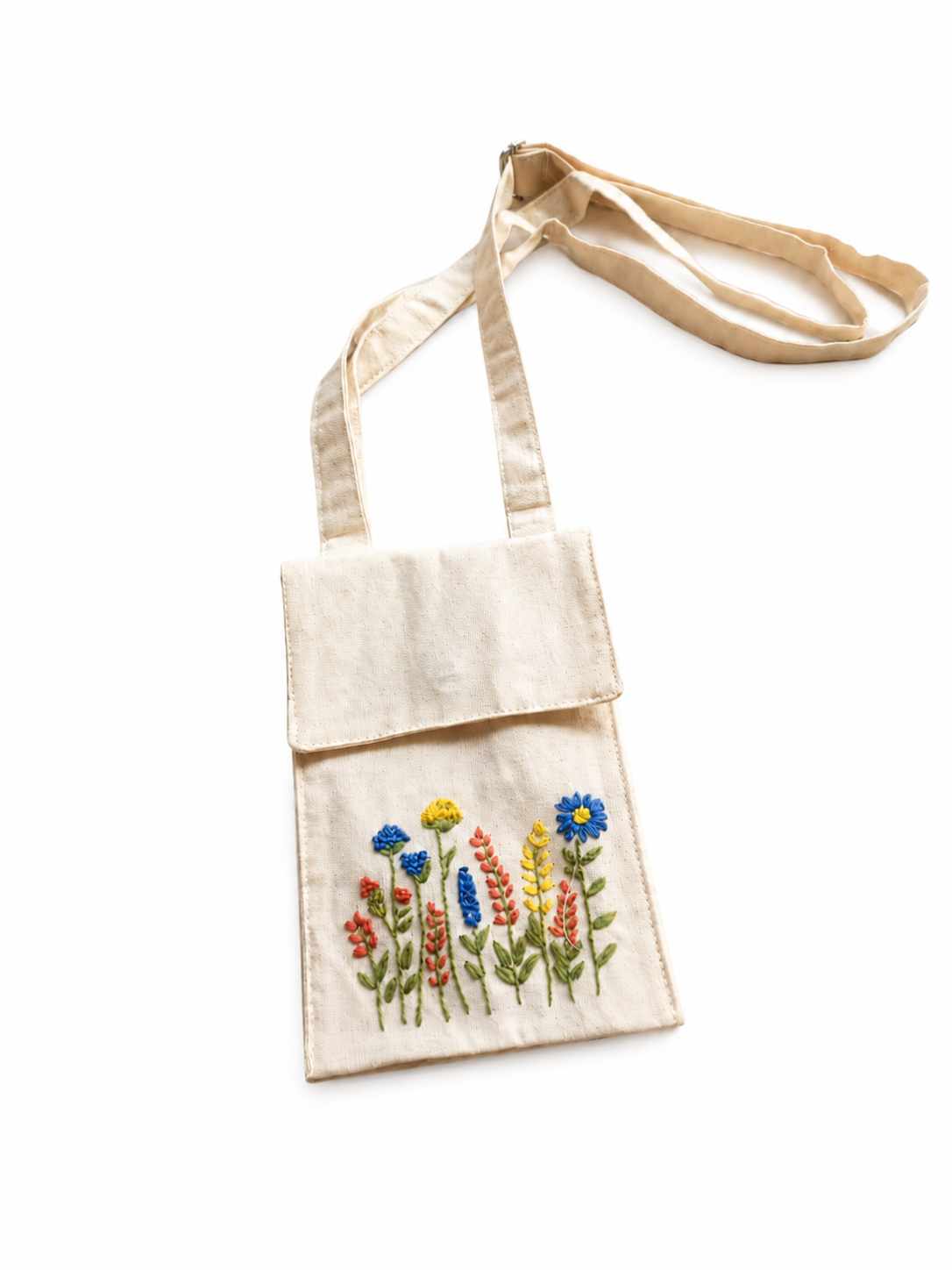Floral Embroidery Phone Pouch For Women