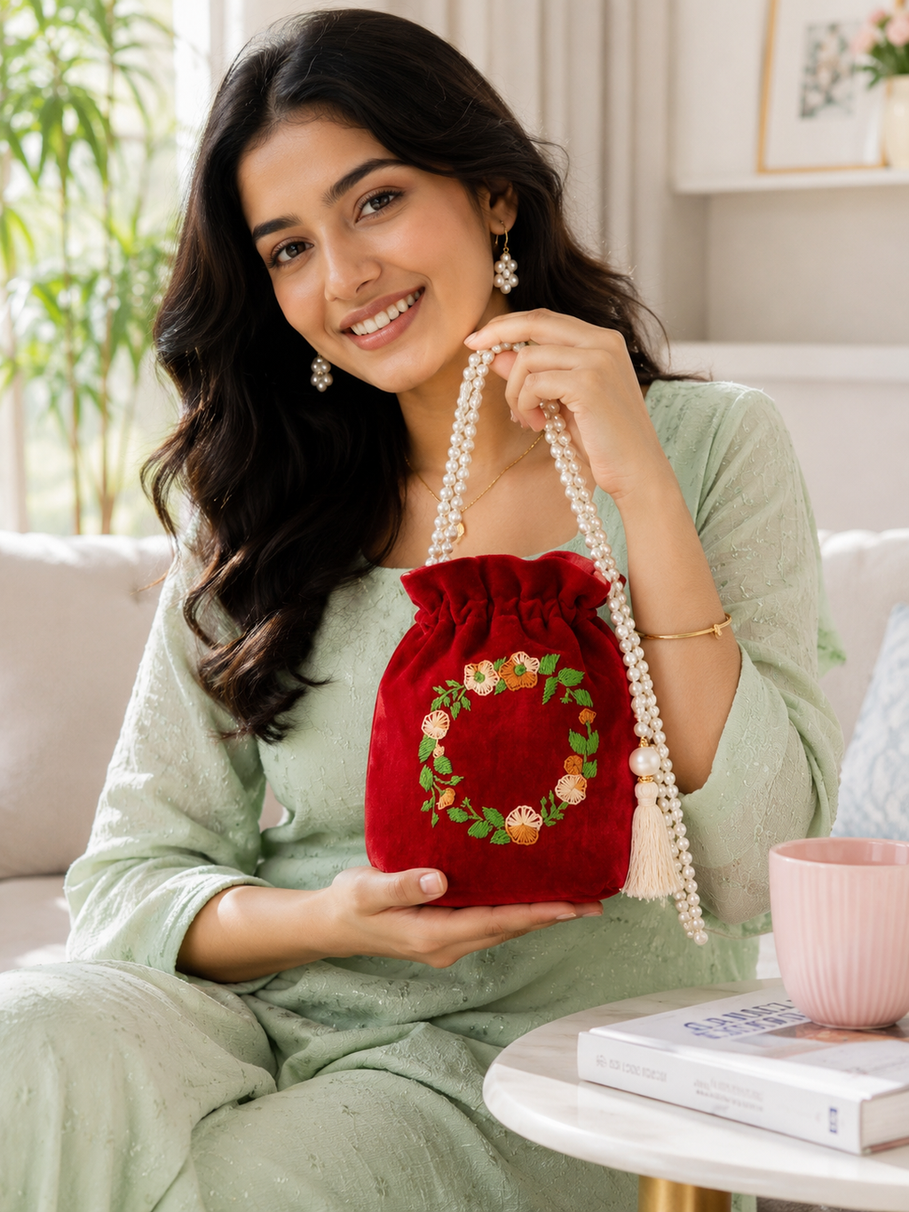 Handmade Velvet Based Motiwala Batwa
