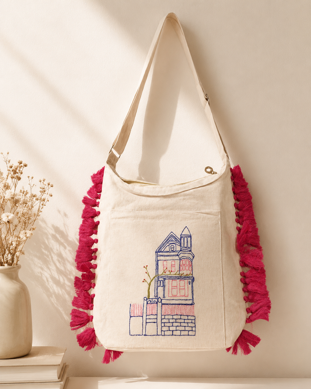 Khadi Jhola Bag | Hand Embroidered Cotton