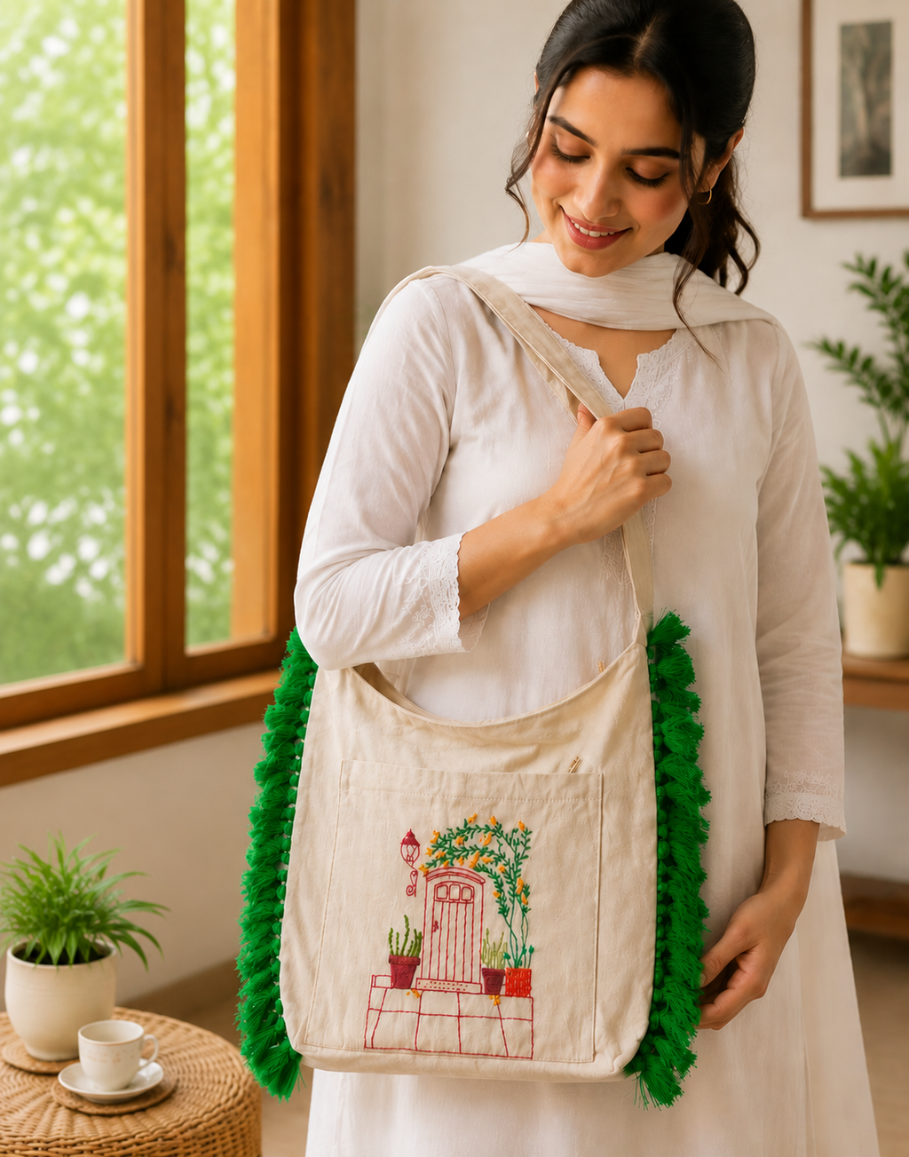 Cotton Jhola Bag For School Moms
