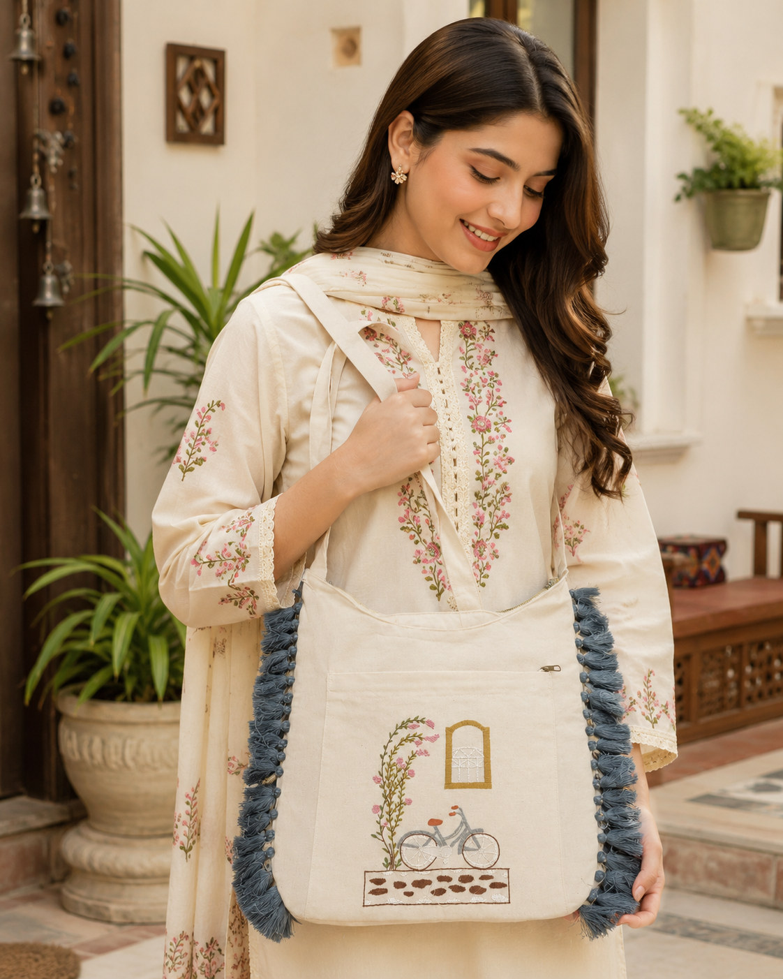 Lightweight Cotton Jhola Bag Rainy Season