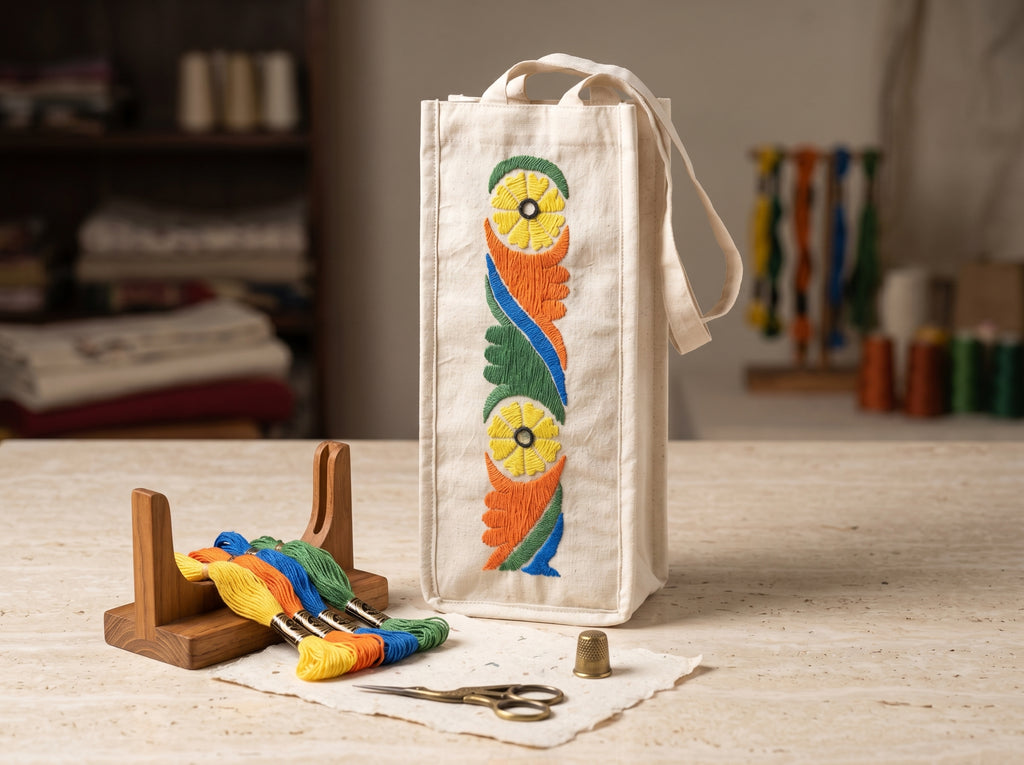 handmade water bottle carrier bag