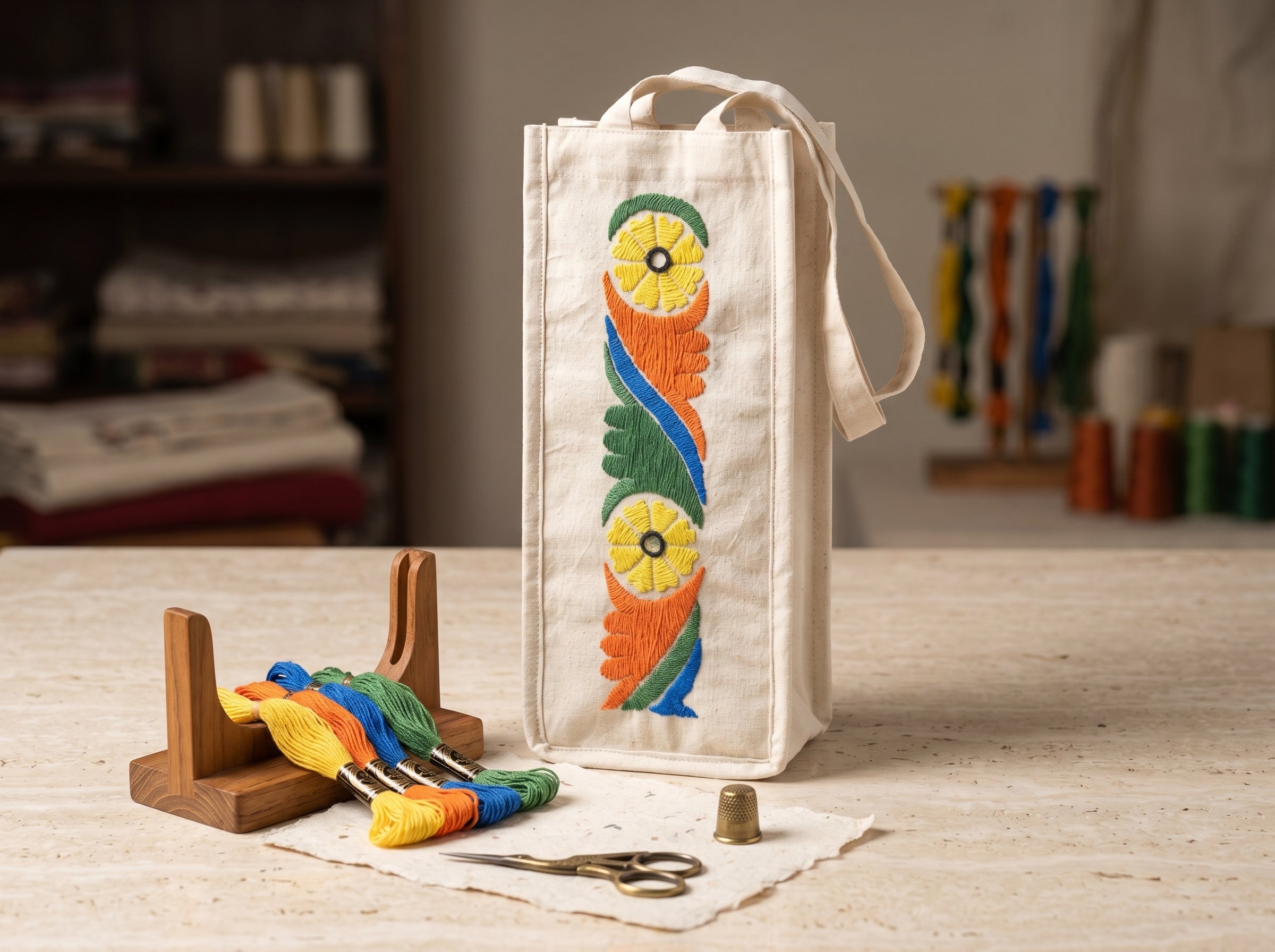 handmade water bottle carrier bag